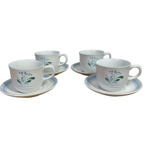 Fascino Stoneware Japan  Mug and saucers 4 sets